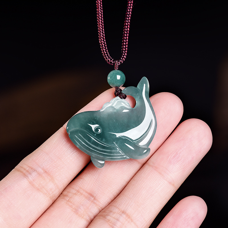 Women Accessories Jewelry - قلادة حجر اليشم البورمي الطبيعي على