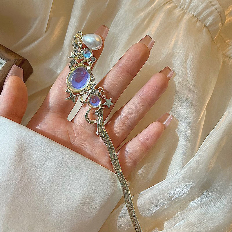 دبوس شعر من حجر القمر مع نجمة  - مراجعة Hair Fork Stick وسعره
