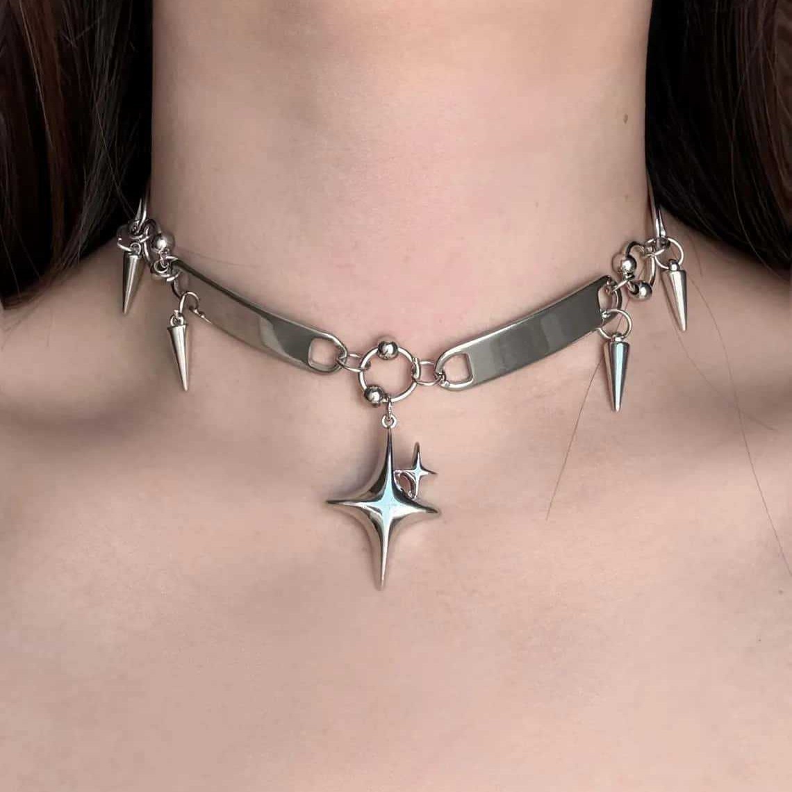 قلادة نسائية بتصميم نجمة بانك  - مراجعة Women'S Accessories Designer وسعره