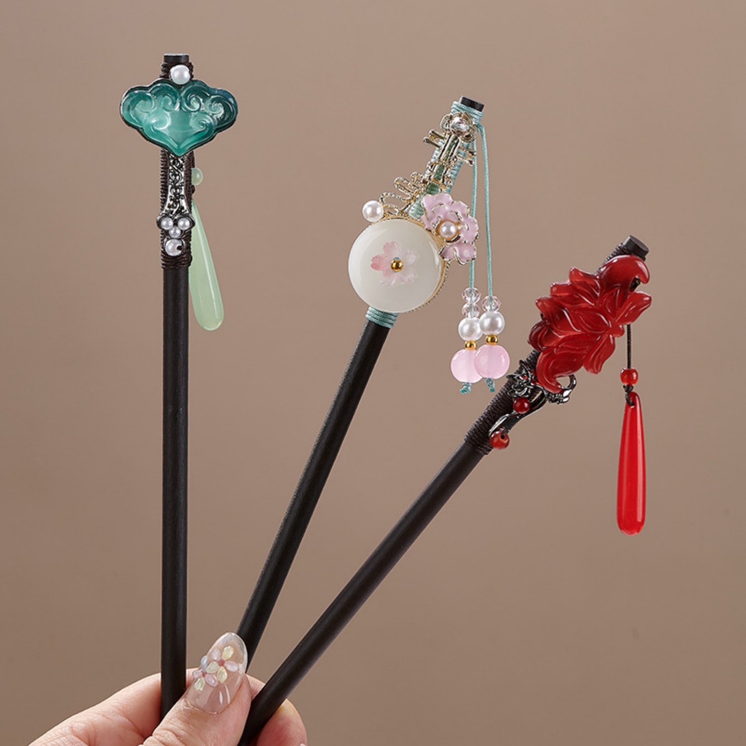 دبوس شعر خشبي بتصميم زهور عتيق - مراجعة Hair Fork Stick وسعره