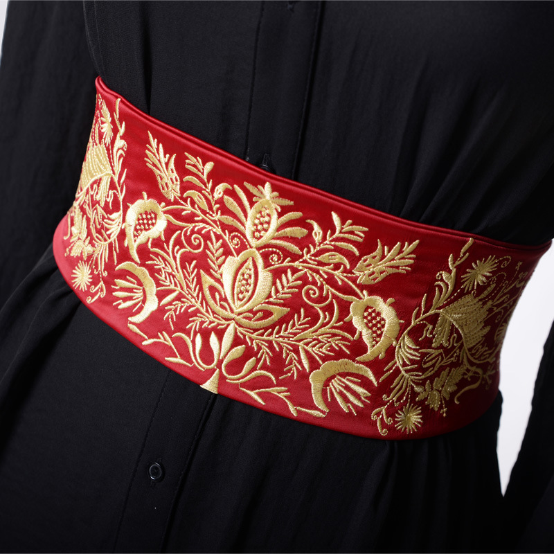 خمر التطريز النسيج حزام عريض ا - مراجعة Women'S Kimono Accessories وسعره