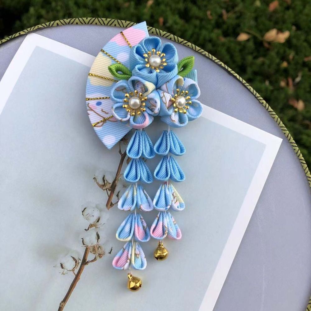 مشبك شعر على شكل مروحة بشرابات - مراجعة Women'S Kimono Accessories وسعره