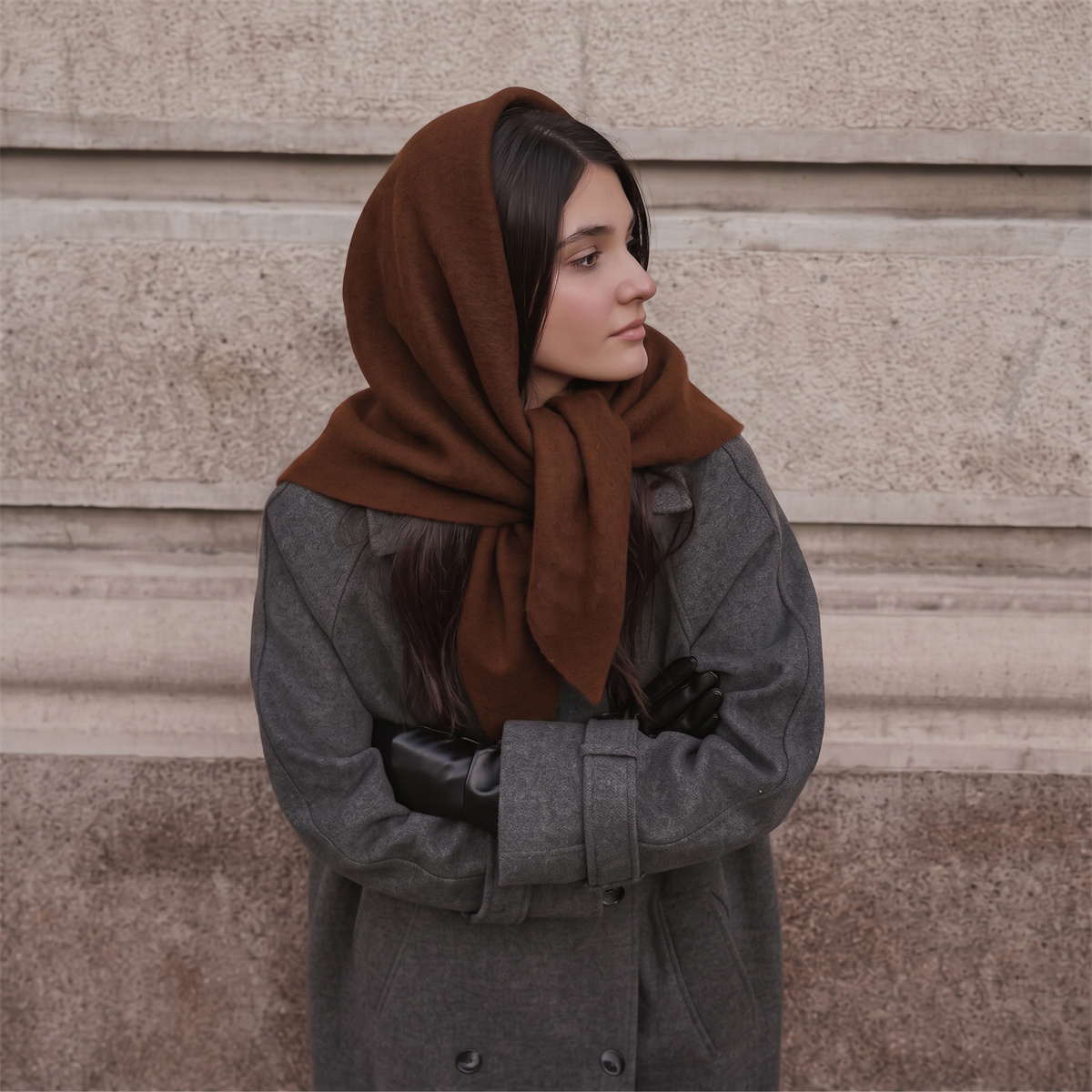 وشاح مثلثي محبوك دافئ للنساء،  - مراجعة Women'S Winter Accessories Set وسعره