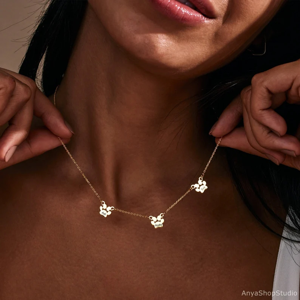 قلادة مخصصة بتصميم بصمة مخلب ا - مراجعة Charm Necklace Dainty وسعره