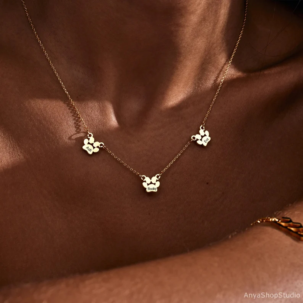 قلادة مخصصة بتصميم بصمة مخلب ا - مراجعة Charm Necklace Dainty وسعره