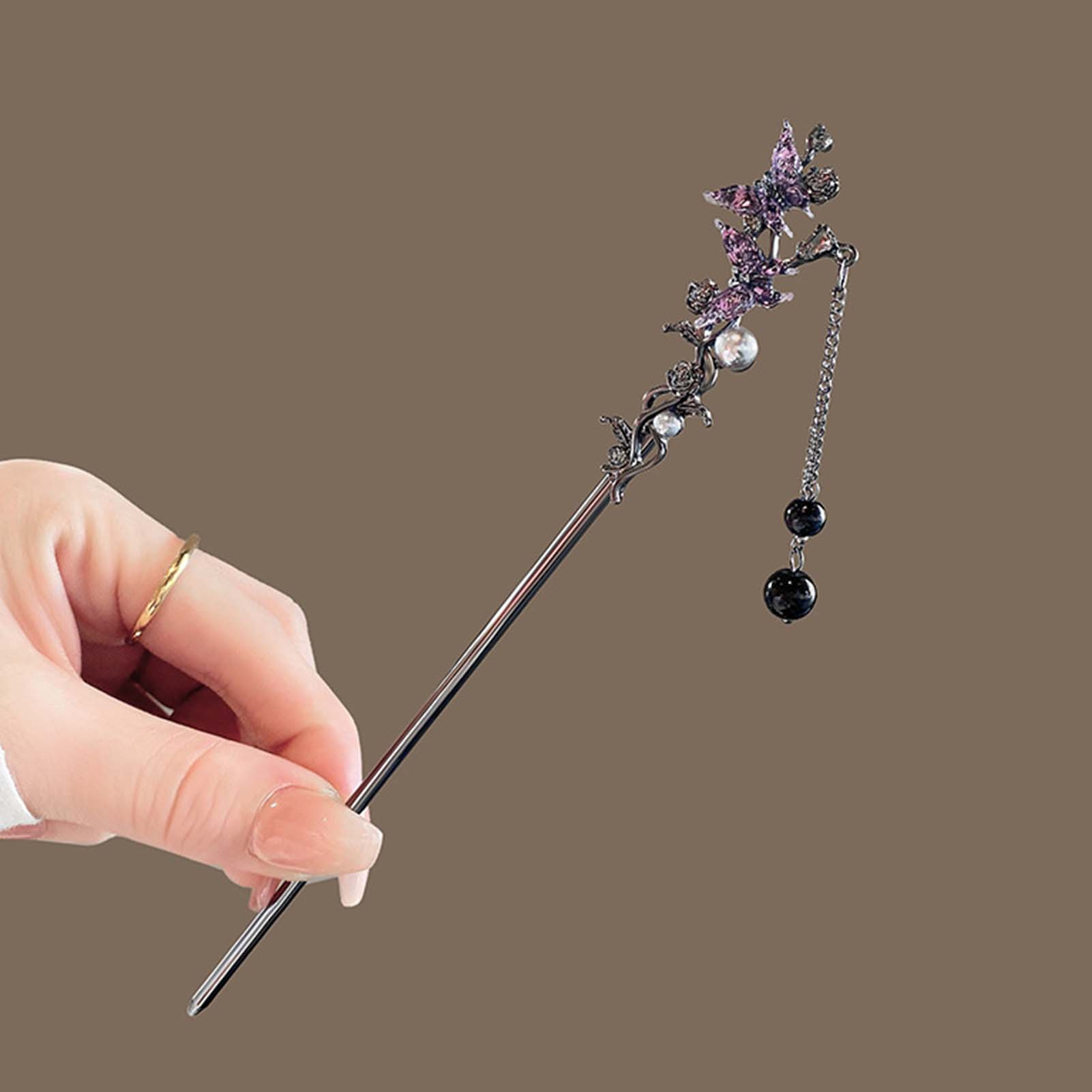 دبابيس شعر معدنية سوداء على ال - مراجعة Hair Fork Stick وسعره
