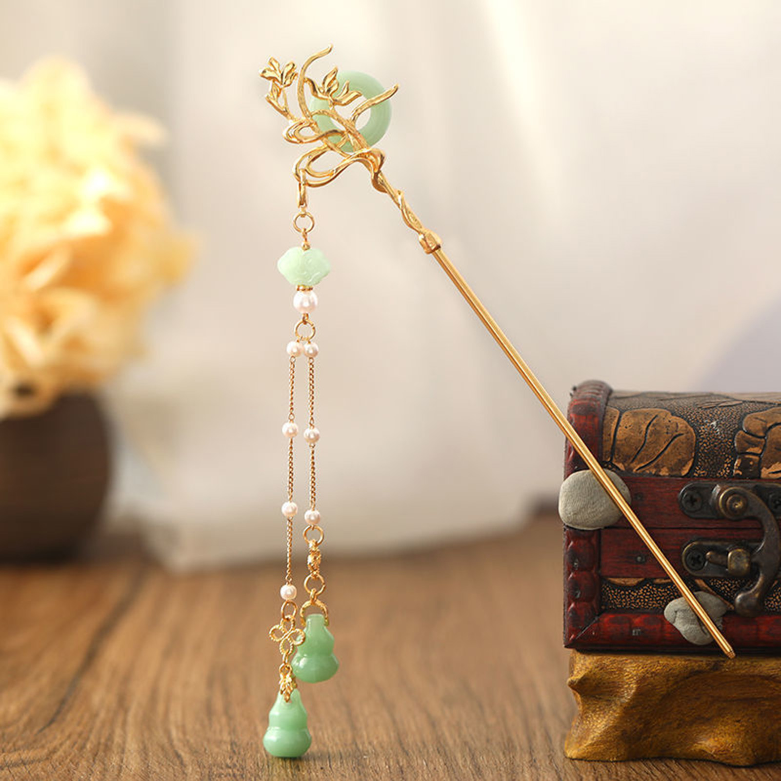 النمط الصيني الزجاج دبوس الشعر - مراجعة Hair Fork Stick وسعره