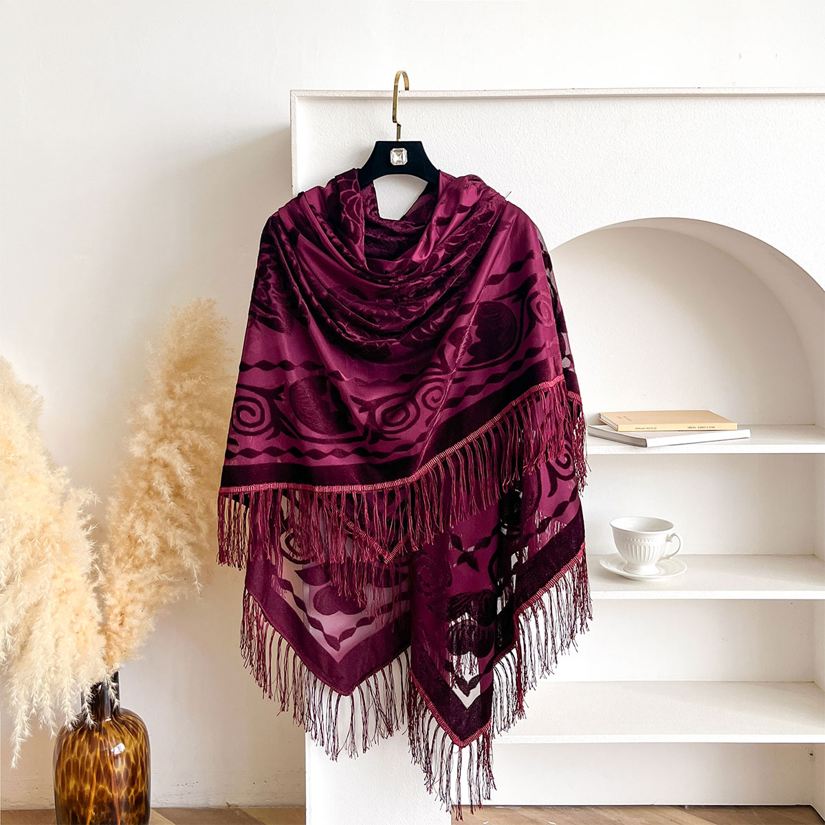 شال مخملي عتيق الطراز بتطريز ز - مراجعة Women'S Winter Accessories Set وسعره