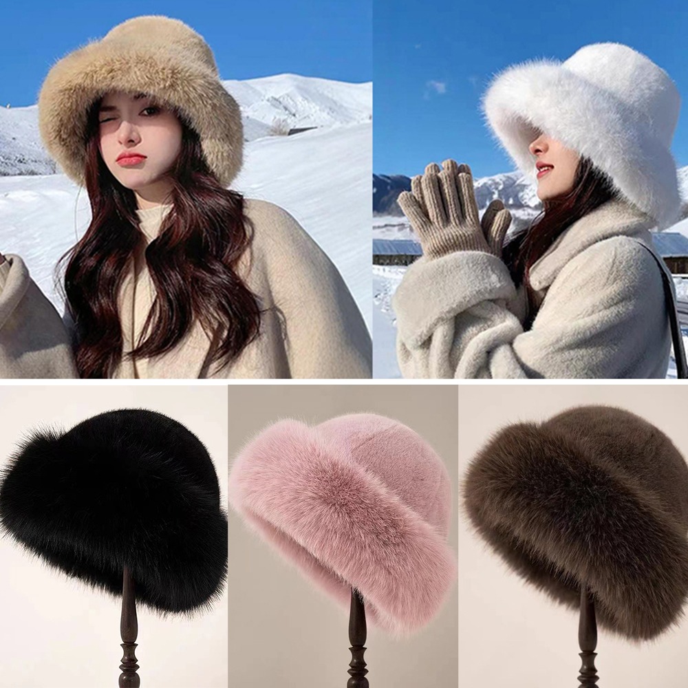 جديد دافئ رقيق الفراء دلو قبعة - مراجعة Women'S Winter Accessories Set وسعره