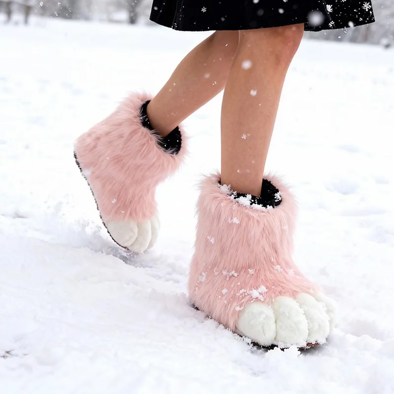 1 زوج Fursuit قدم باو الأحذية  - مراجعة Women'S Winter Accessories Set وسعره