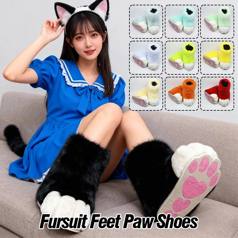 1 زوج Fursuit قدم باو الأحذية  - مراجعة Women'S Winter Accessories Set وسعره