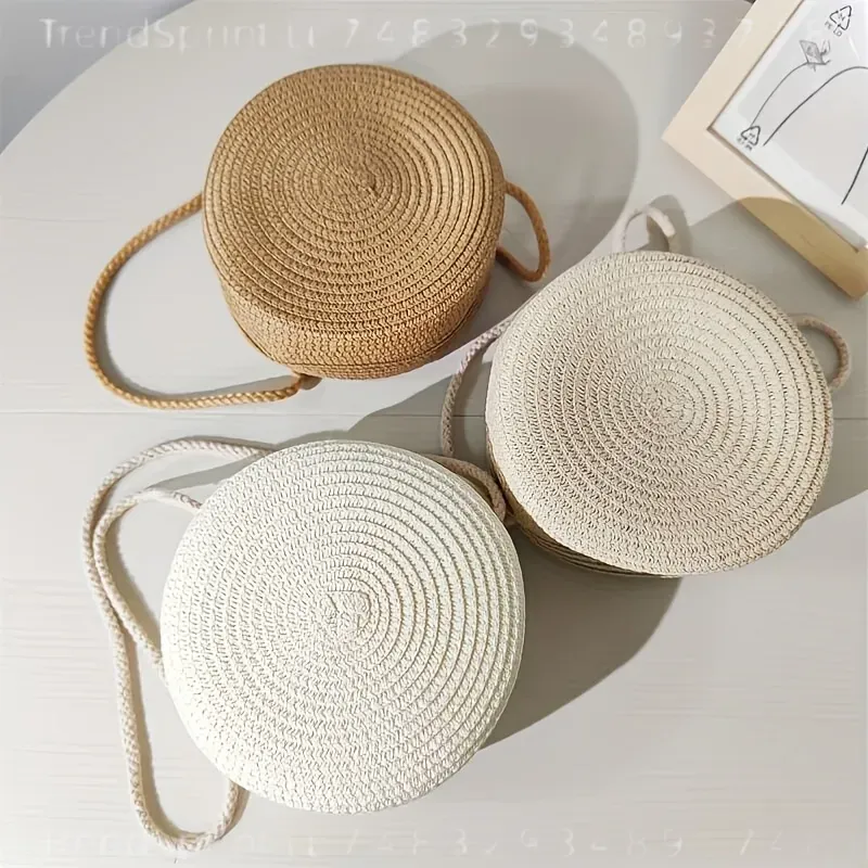 حقيبة كتف دائرية منسوجة من الر - مراجعة Women Accessories Bag وسعره